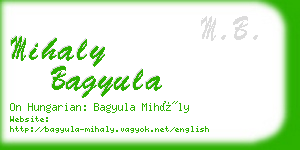 mihaly bagyula business card